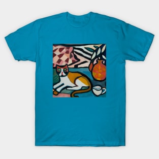 Cat Still Life in Style of Henri Matisse T-Shirt